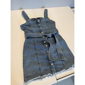 PEACE LOVE ECO by REWASH Women's Sleeveless Mini Dress - Blue Denim - Size L